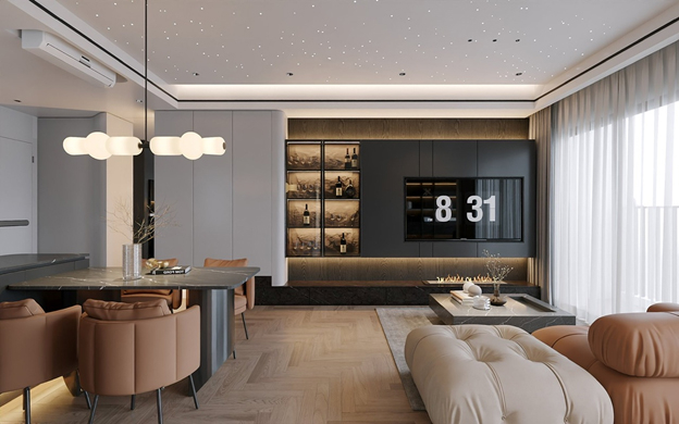 Kiểu thiết kế này giúp dễ dàng thấy được sự kết nối giữa bên trong và bên ngoài, cũng như từng khu vực chức năng với nhau.